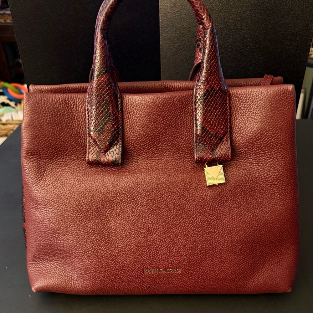Michael Kors  Rollins Oxblood Large  Leather Satchel
